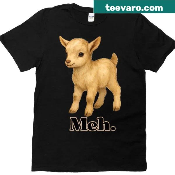 Cartoon goat with a funny expression on a t-shirt