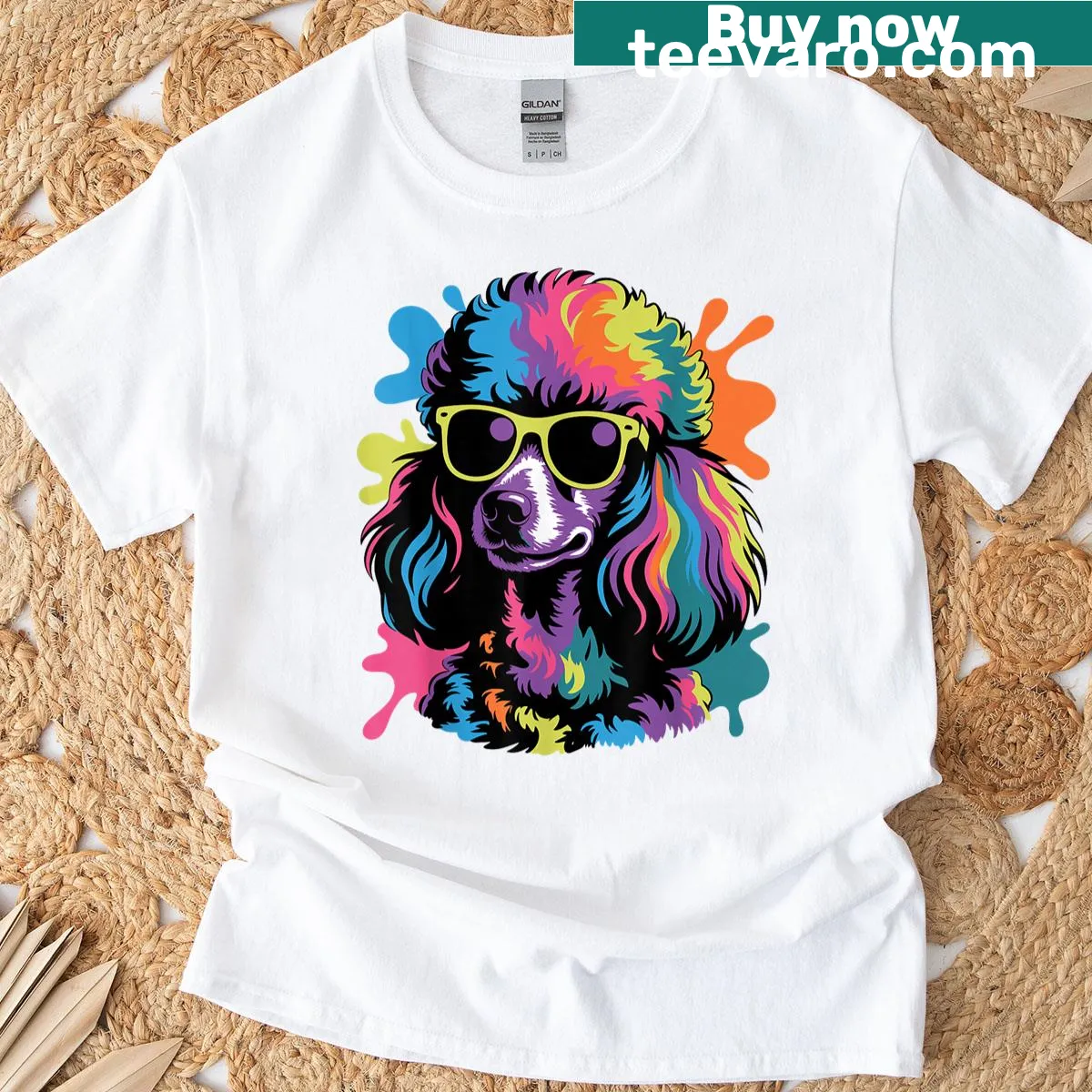 Illustrative shirt with a design of a Standard Poodle, perfect for dog lovers. — on a men's t-shirt
