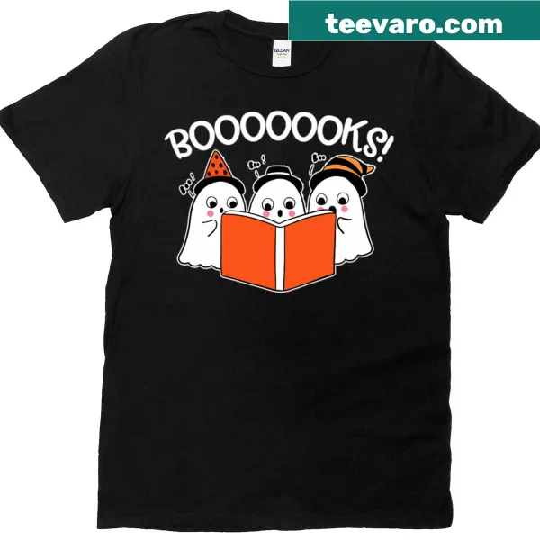 Funny ghost reading t-shirt for teachers with Halloween theme