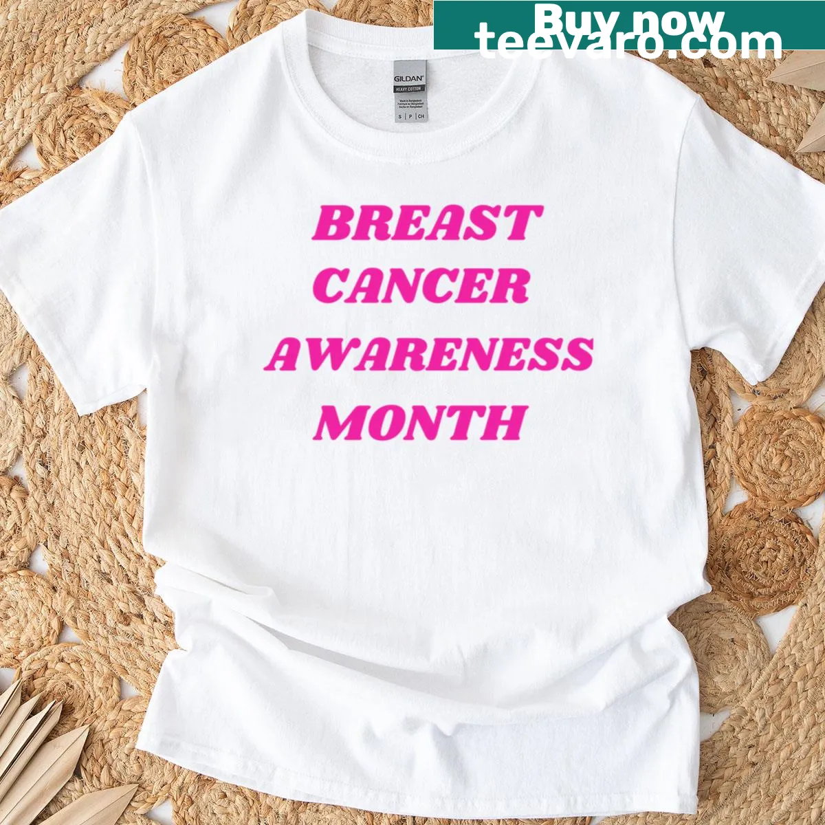 Breast cancer awareness design on a T-shirt — on a men's t-shirt