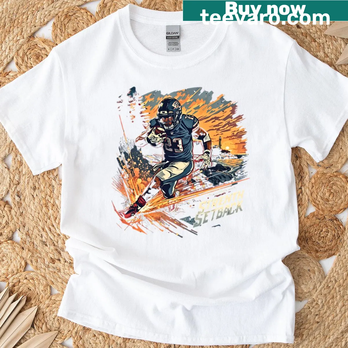 Football news fan design t-shirt featuring Bucky Irving — on a men's t-shirt