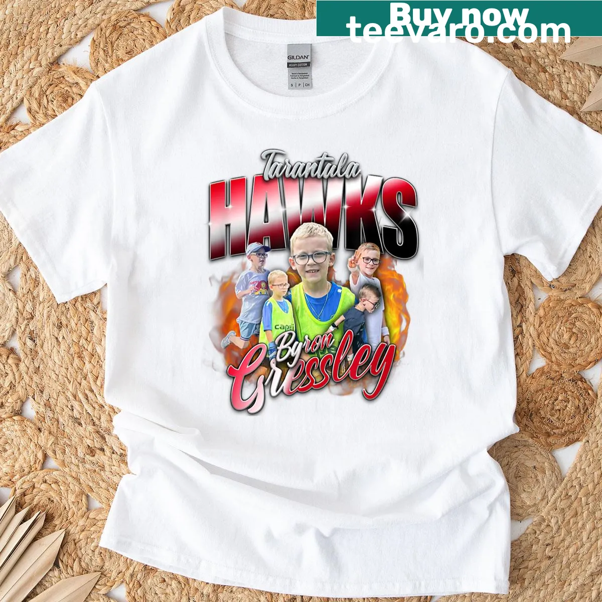 Official Tarantula Hawks player collaboration graphic T-shirt — on a men's t-shirt