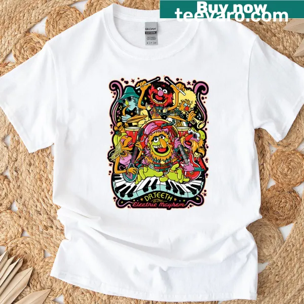 Vintage puppet-themed comedy t-shirt featuring cartoon characters from theater
