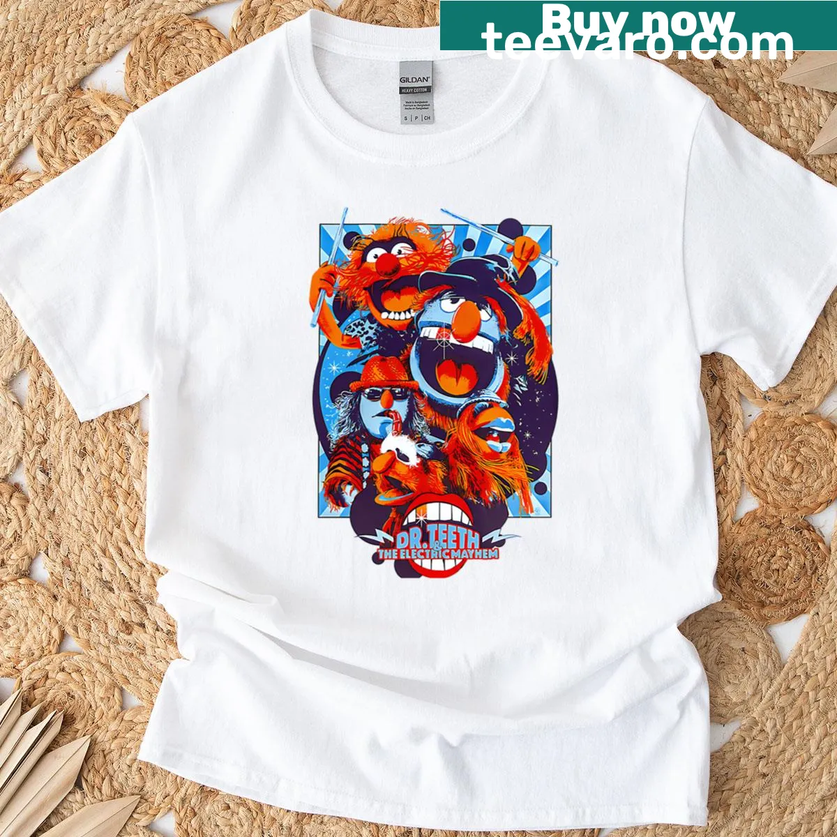 Vintage puppet characters illustration on a T-shirt — on a men's t-shirt
