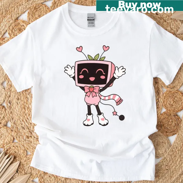 90s retro gaming t-shirt featuring a cute cartoon character design
