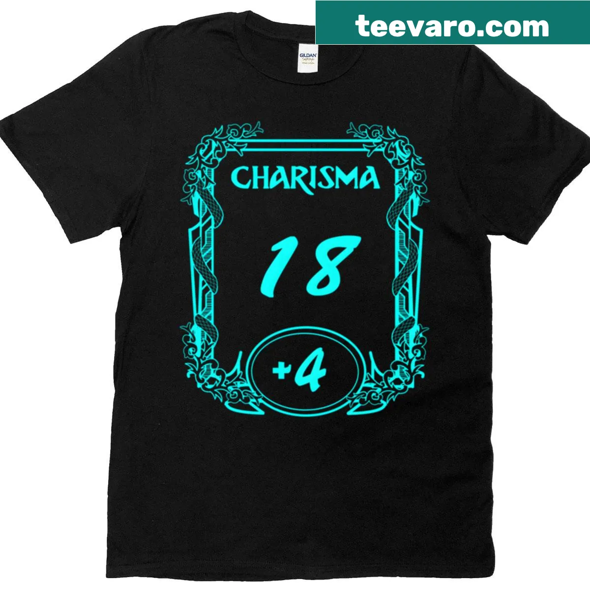 Humorous Charisma Stat t-shirt for gamers — on a men's t-shirt