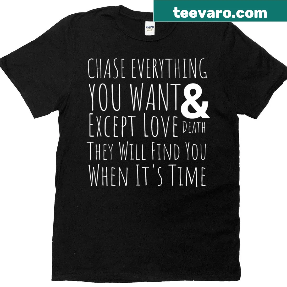 Inspirational typography t-shirt with a motivational message — on a men's t-shirt