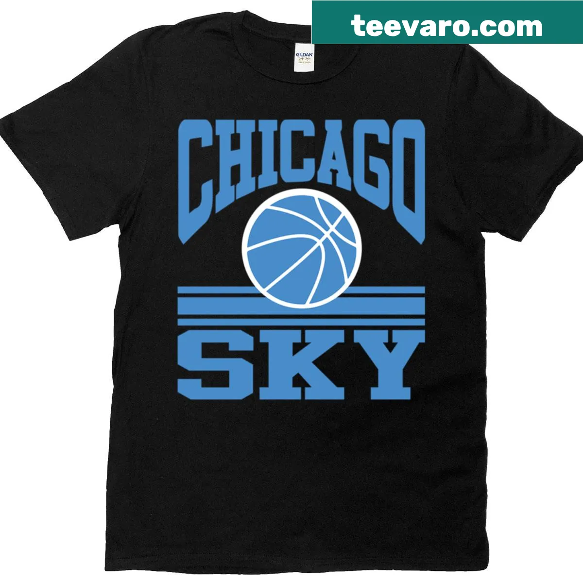 WNBA Chicago Sky fan gear graphic t-shirt — on a men's t-shirt