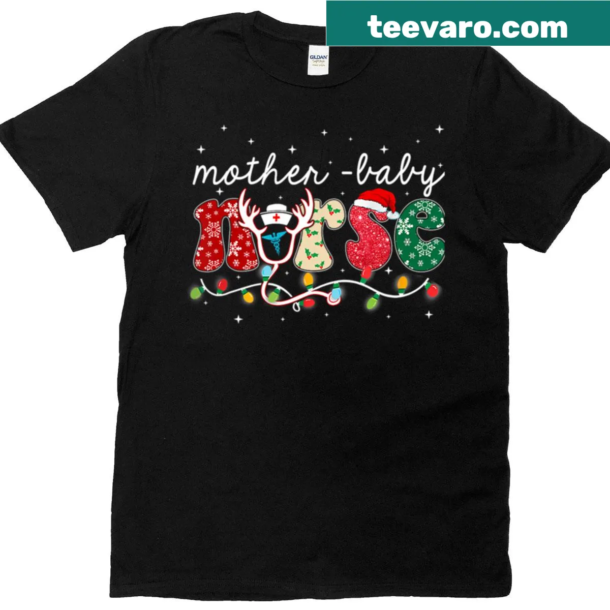 Funny Christmas Mother Ba t-shirt with vintage distressed design — on a men's t-shirt