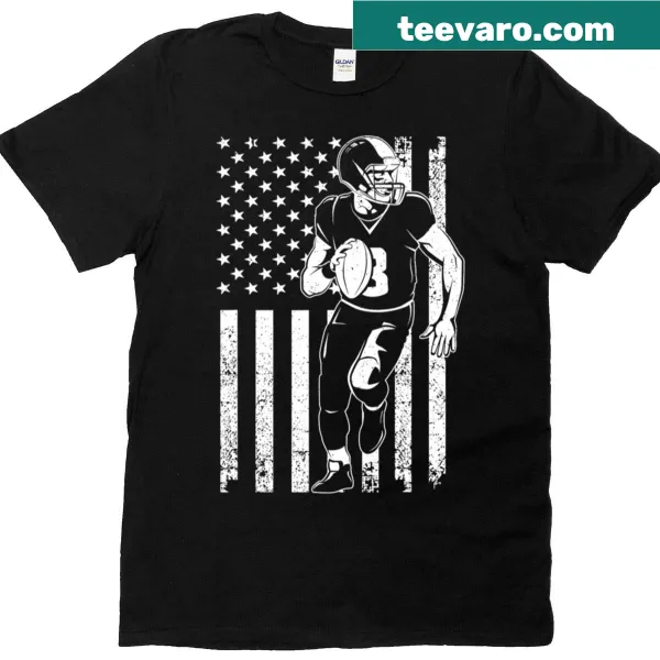 Football player illustration for Fourth of July celebration t-shirt
