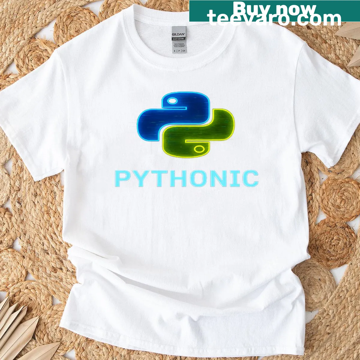 T-shirt with playful 'Copy of Python' text design for programmers — on a men's t-shirt