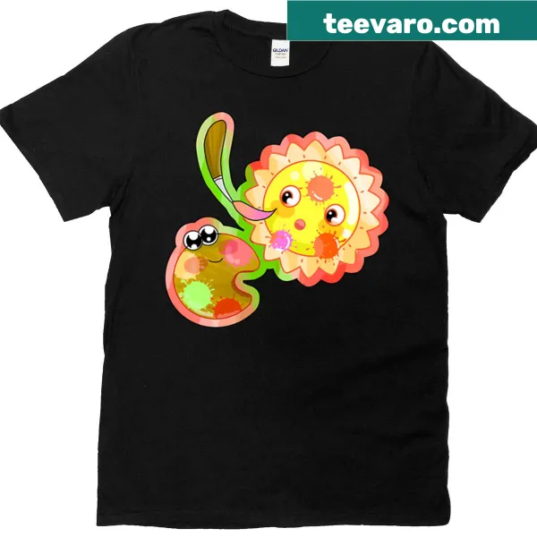 Whimsical sun illustration designed for artists on t-shirt