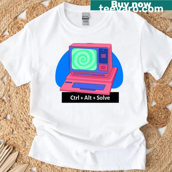 Graphic t-shirt with Ctrl Alt Solve text design