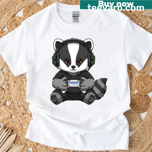 Badger gamer cartoon design for kids