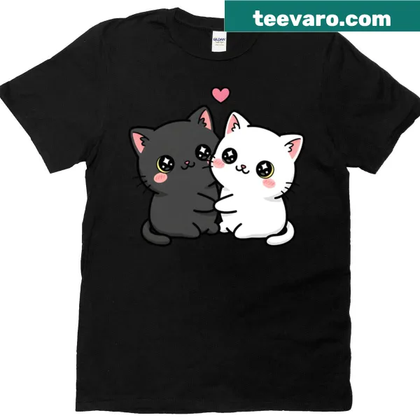 Illustration of two cute cats cuddling