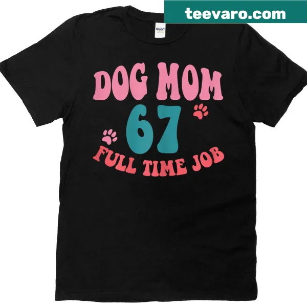 Cartoon dog mom meme graphic on a t-shirt