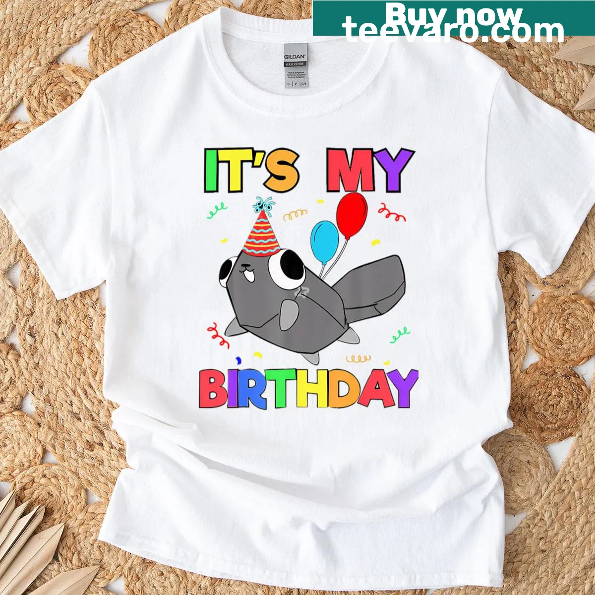 Funny vintage cartoon character T-shirt inspired by 90s games — on a men's t-shirt