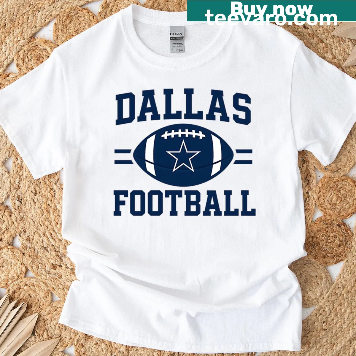 Dallas football T-shirt featuring a bold star design for fans — on a men's t-shirt