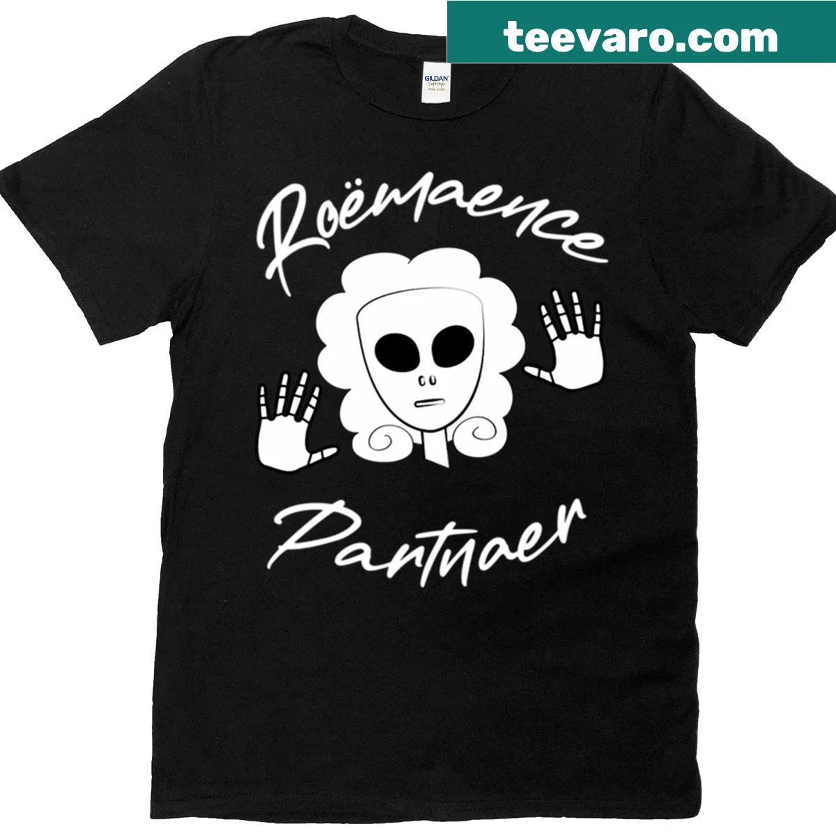 Dimension 20 t-shirt featuring Baron Roemaence in a playful design — on a men's t-shirt