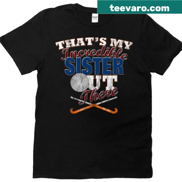 Distressed T-shirt with field hockey graphics for siblings