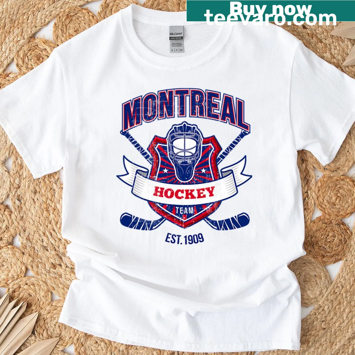 Vintage distressed Canadian hockey fan T-shirt for game day — on a men's t-shirt