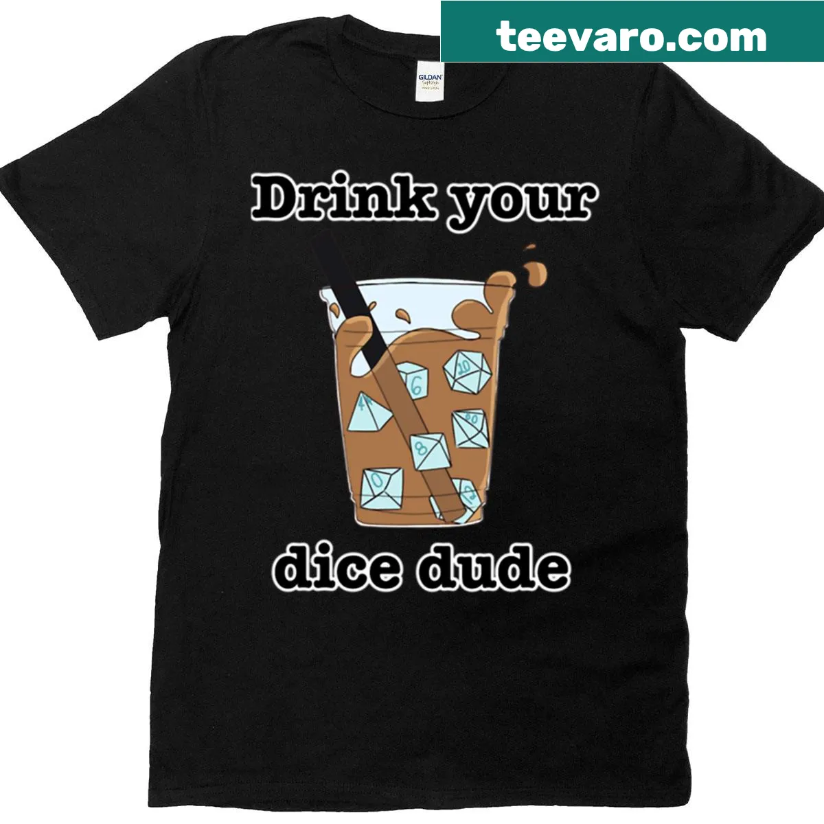 Funny t-shirt with a playful gaming phrase about dice — on a men's t-shirt