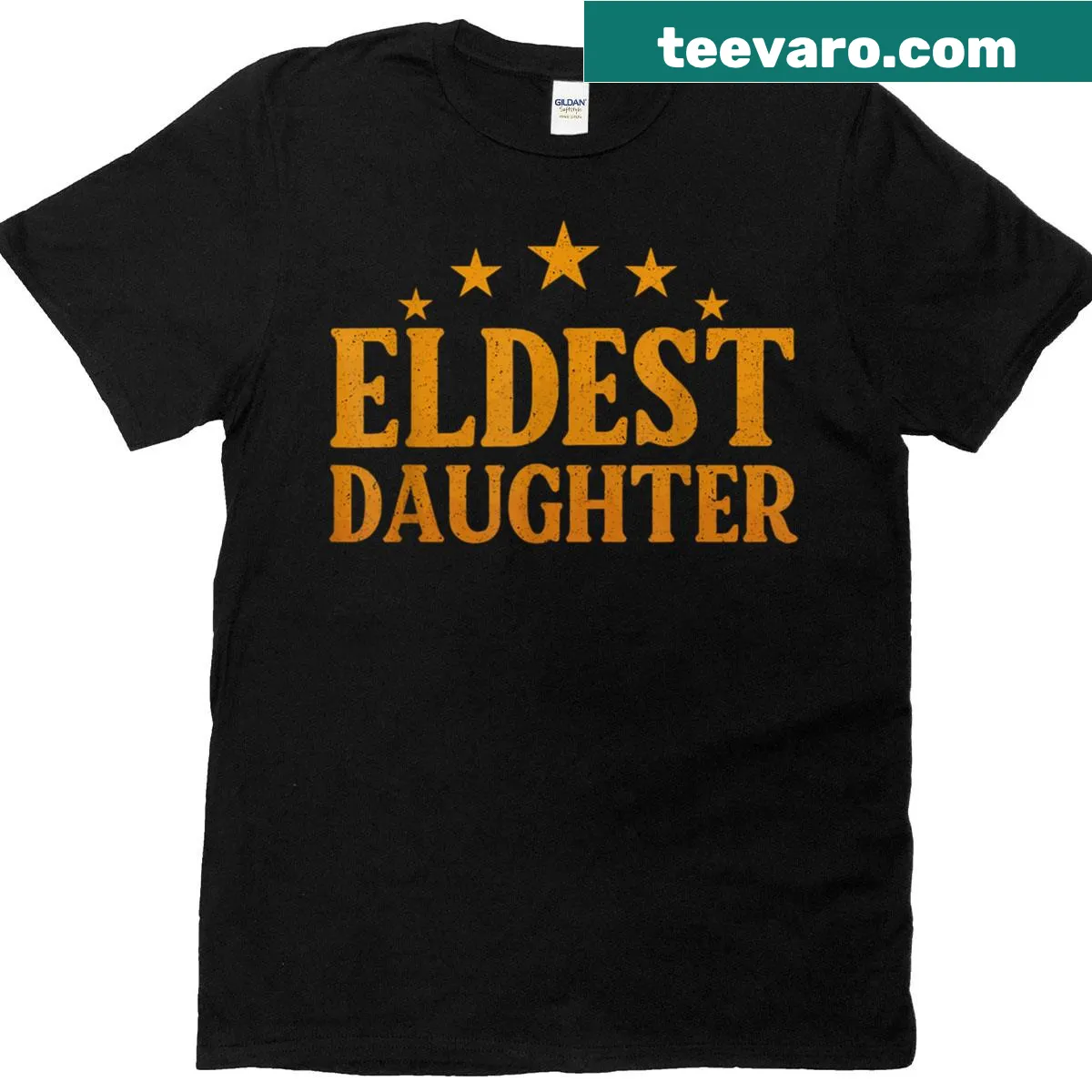 Chic typography celebrating eldest daughter status on a T-shirt. — on a men's t-shirt