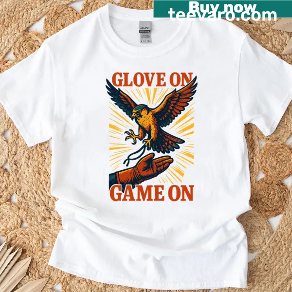 Illustration of a falcon for falconry lovers on a t-shirt
