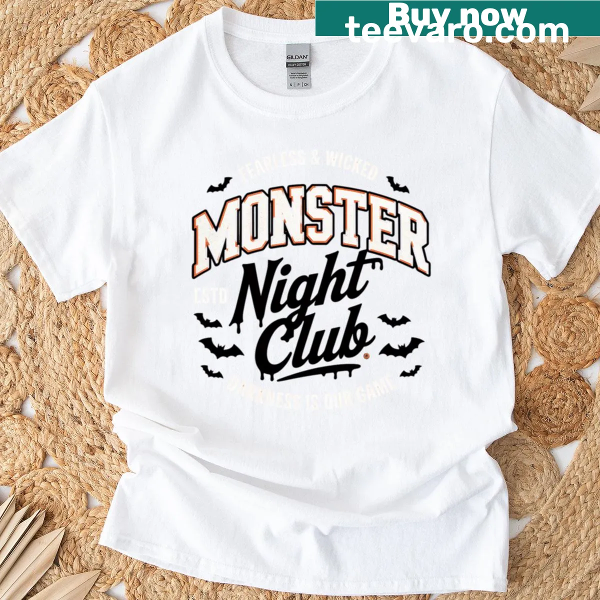 Grunge T-shirt featuring a wicked monster graphic for Halloween — on a men's t-shirt