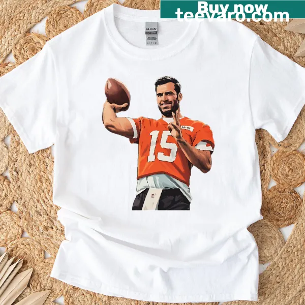 Dynamic sports T-shirt featuring quarterback illustration