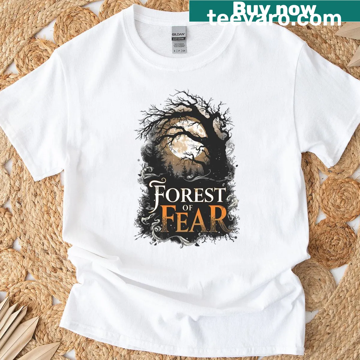 Gothic horror tree illustration on a spooky t-shirt — on a men's t-shirt