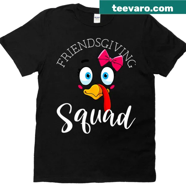 Friendsgiving-themed t-shirt featuring a quirky turkey and fun text