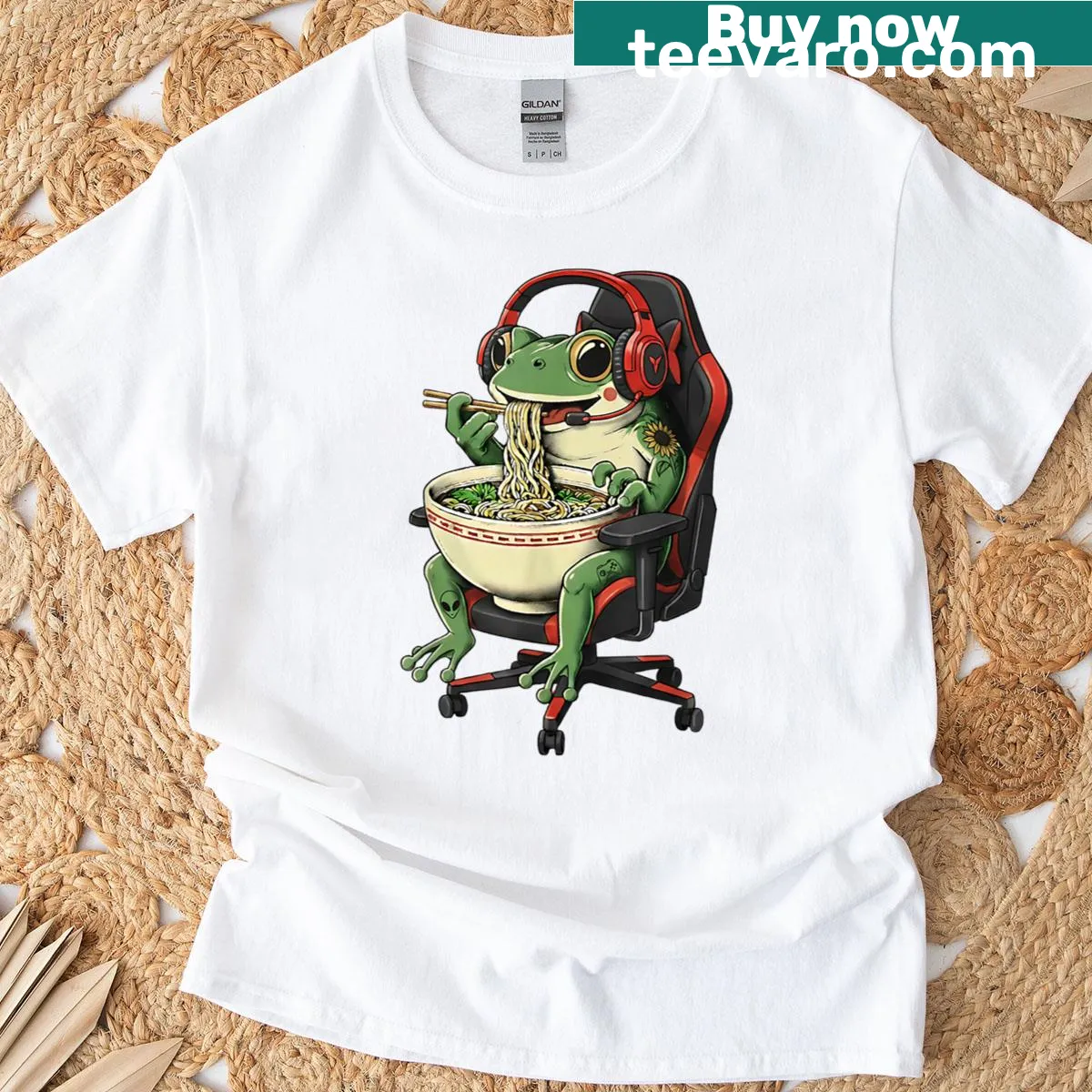 Cute retro game character t-shirt celebrating 90s gaming — on a men's t-shirt