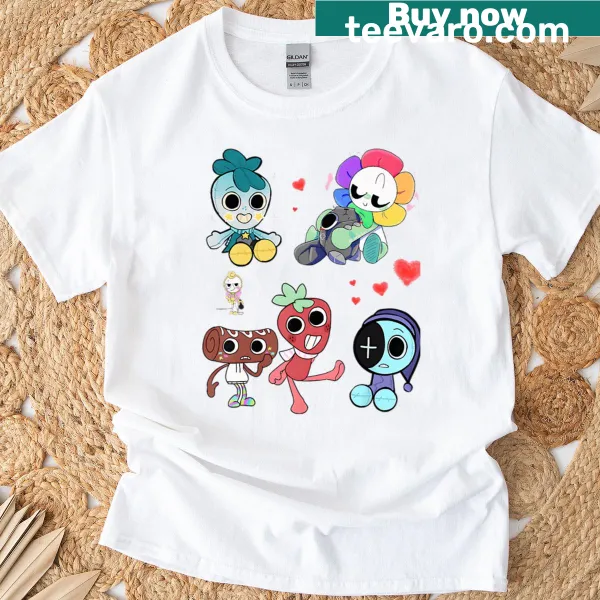 90s retro gaming cartoon character t-shirt with fun graphics