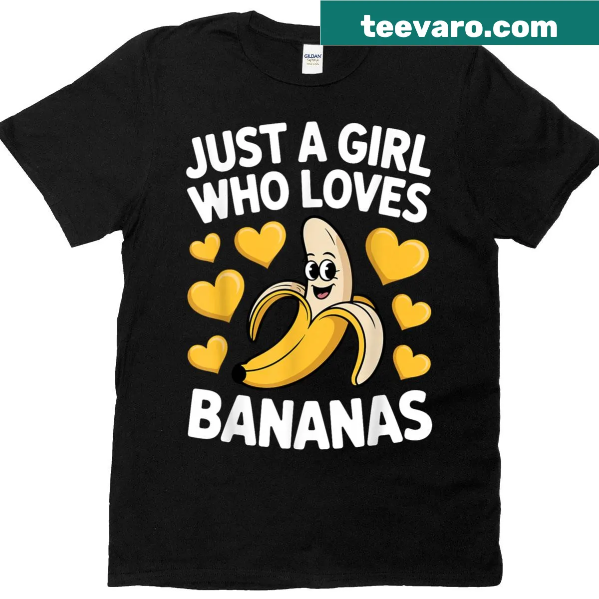 Whimsical banana-themed t-shirt for women with playful graphics — on a men's t-shirt