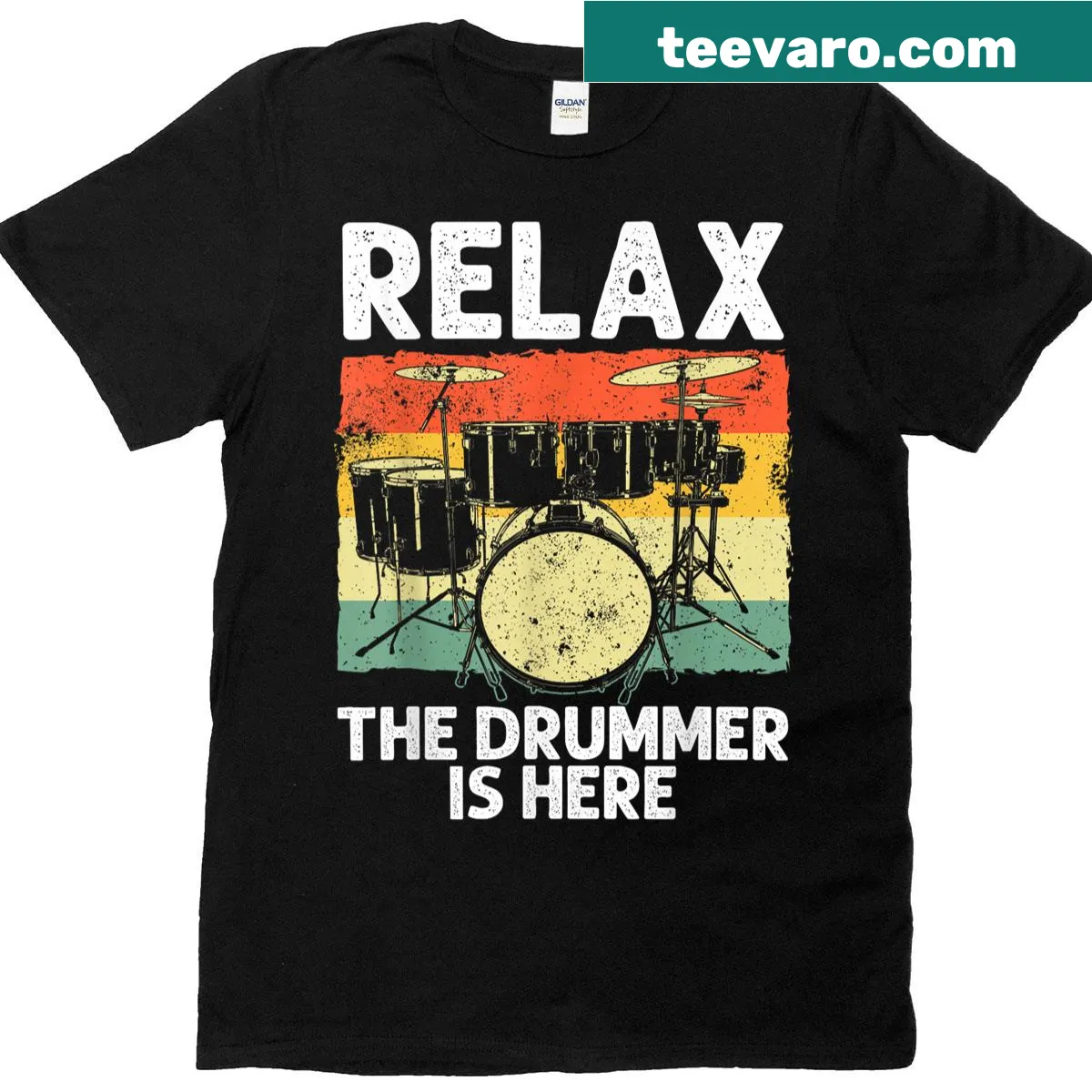 Funny drumming-themed tee for music lovers and drummers — on a men's t-shirt