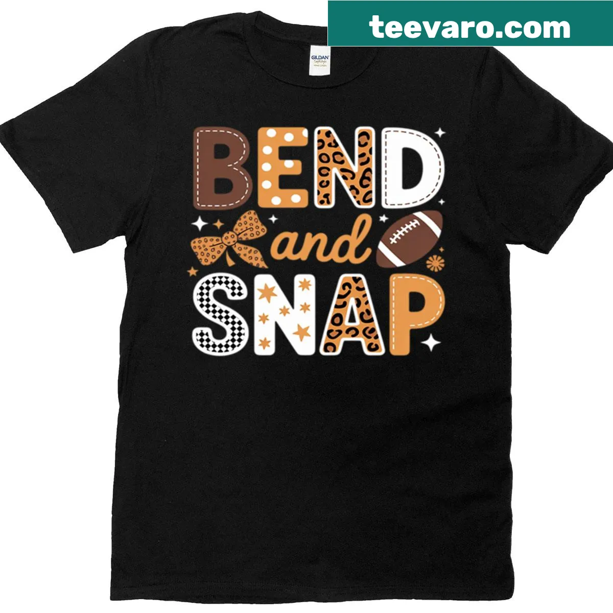 Fun football-themed T-shirt with game day and touchdown graphics — on a men's t-shirt
