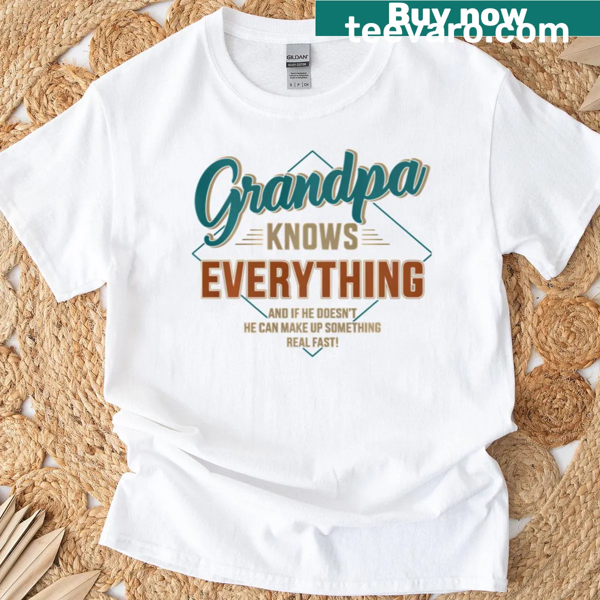 Funny Grandpa graphic t-shirt for Father's Day with humorous text — on a men's t-shirt