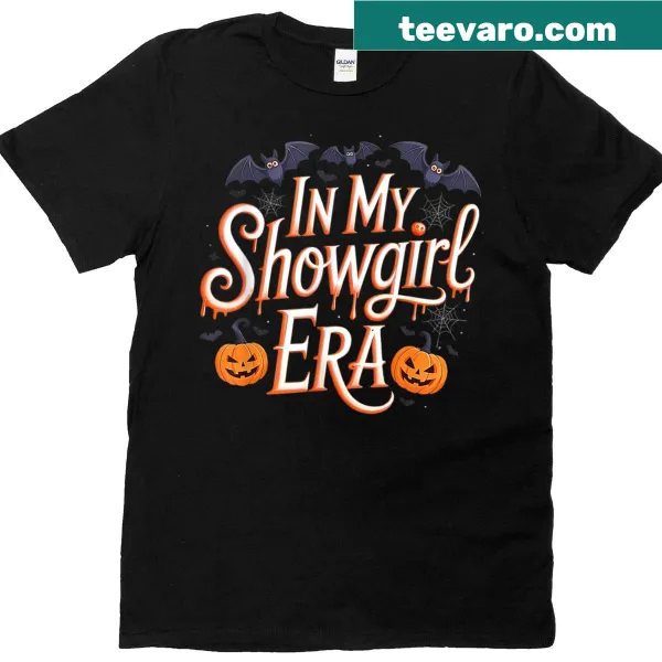 Halloween-themed t-shirt with a bat, spider, and pumpkin graphic