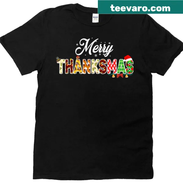 Funny Thanksmas t-shirt with humorous holiday-themed text