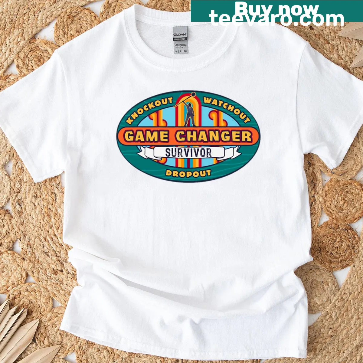 Inspirational t-shirt with 'Game Changer Survivor' text — on a men's t-shirt