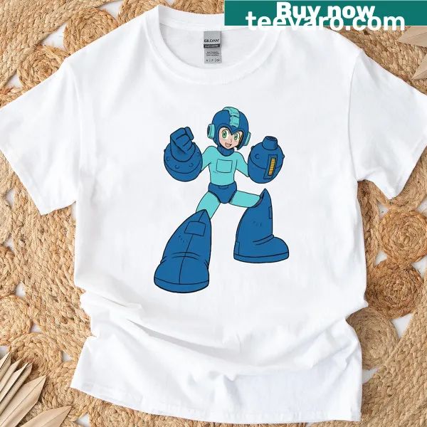 Mega Man graphic on gaming t-shirt