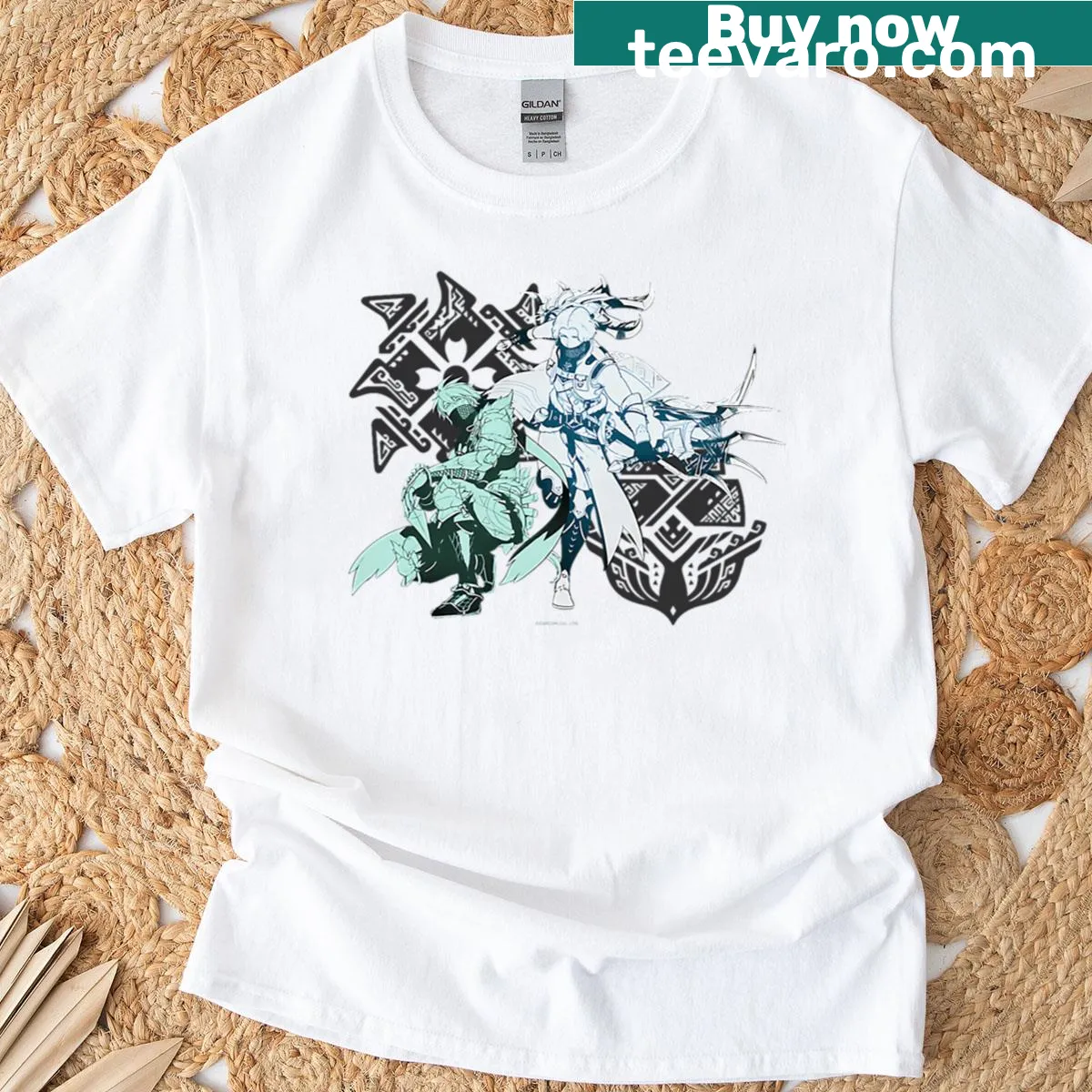 Vintage gaming character logo graphic on funny t-shirt — on a men's t-shirt