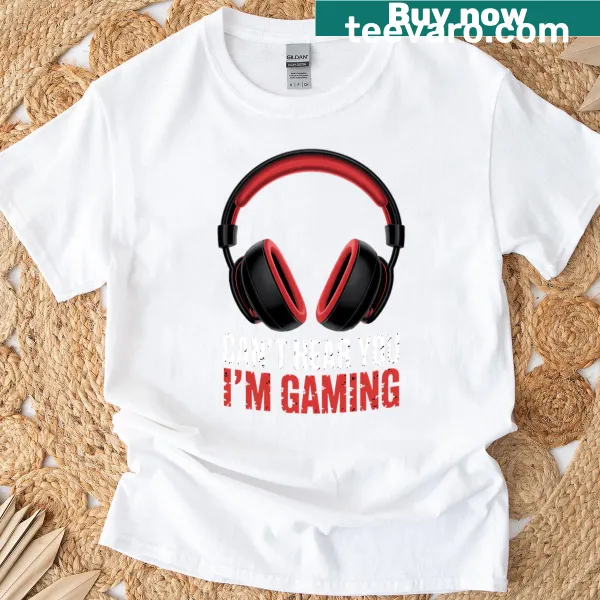 Humorous gamer-themed graphic on a casual T-shirt.
