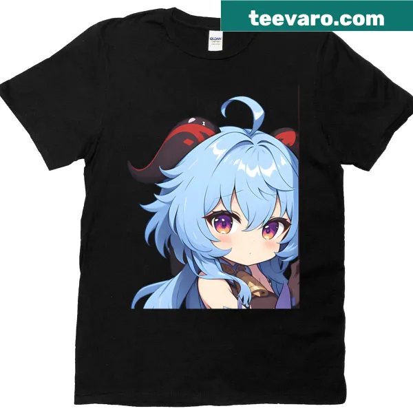 Chibi Ganyu from Genshin Impact in a cute peeking design