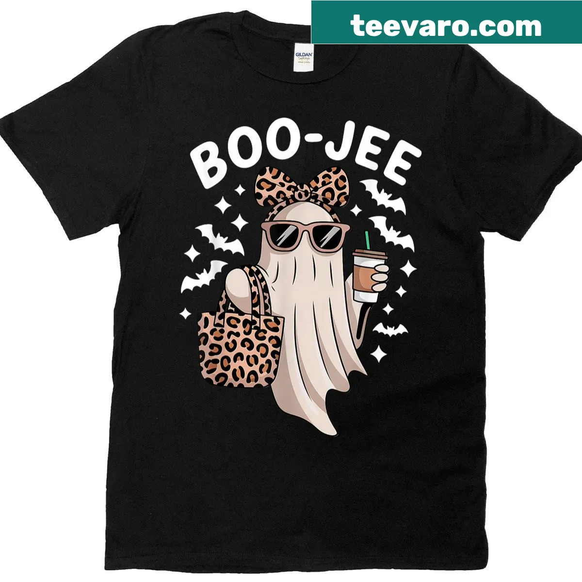 Funny ghost coffee Halloween t-shirt — on a men's t-shirt