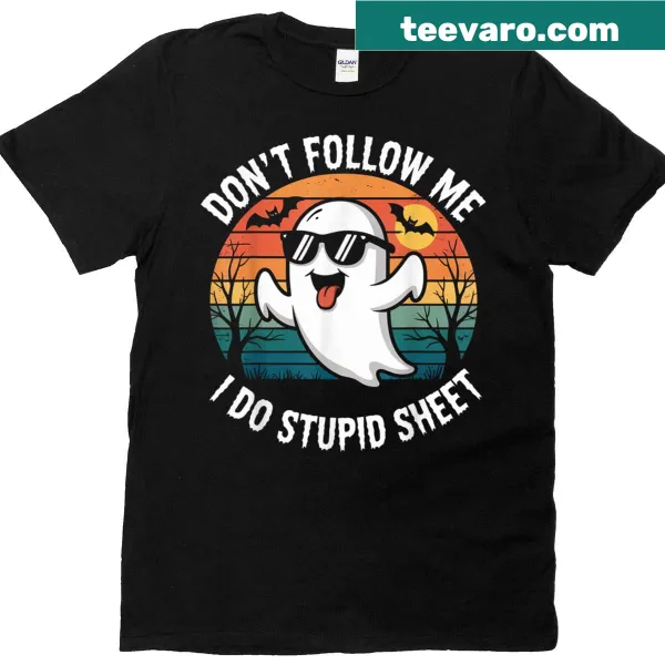 Retro ghost T-shirt with a humorous Halloween costume design