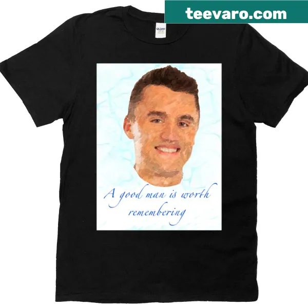 Simple typography T-shirt with the words 'Good Man'
