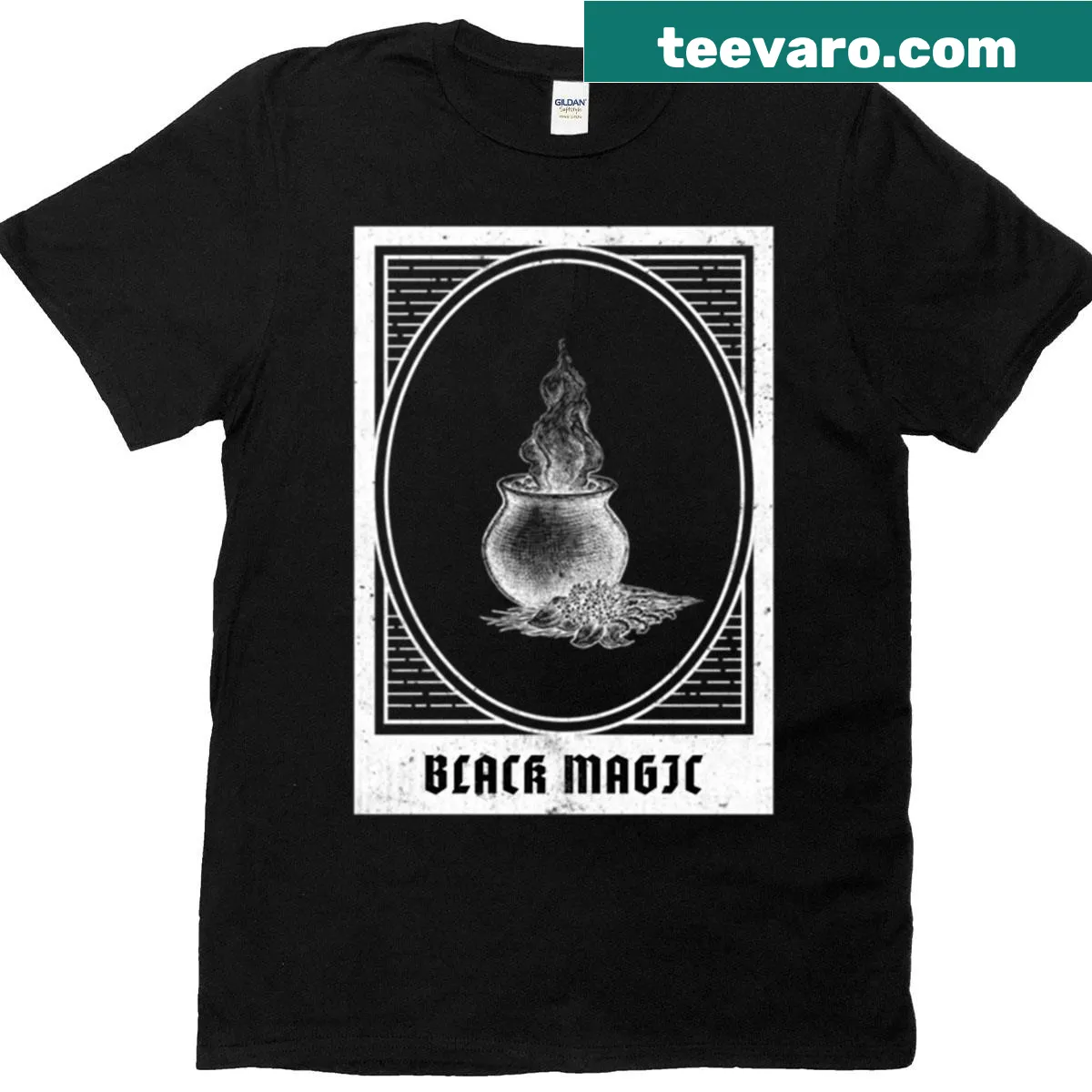 Typography design with black magic theme for Halloween — on a men's t-shirt