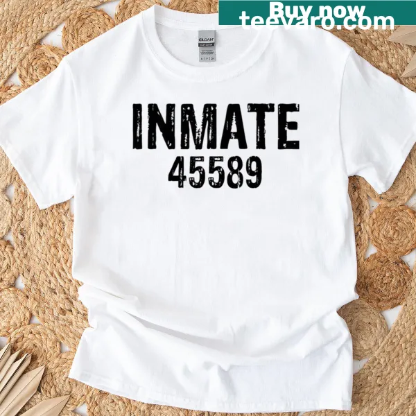 Halloween inmate costume T-shirt with playful prisoner illustration